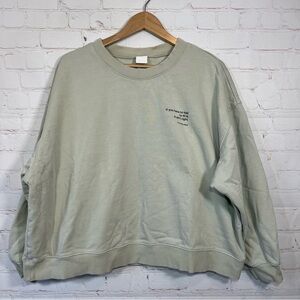 H&M Cropped Sweatshirt Womens XL Mint Green